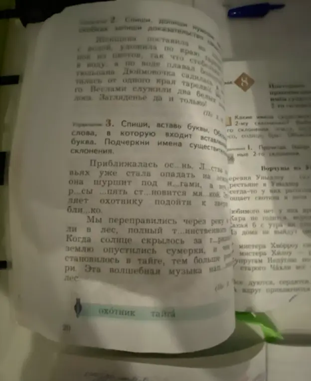Спиши, вставь буквы в слова, в которую входит вставленная буква. Подчеркни имена существительные склонения
