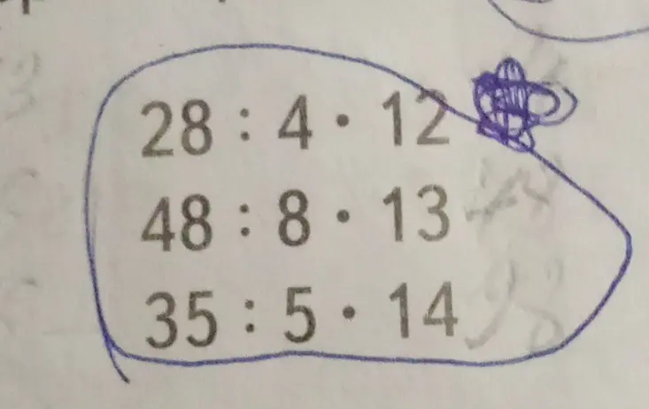 Реши примеры: 28 : 4 * 12