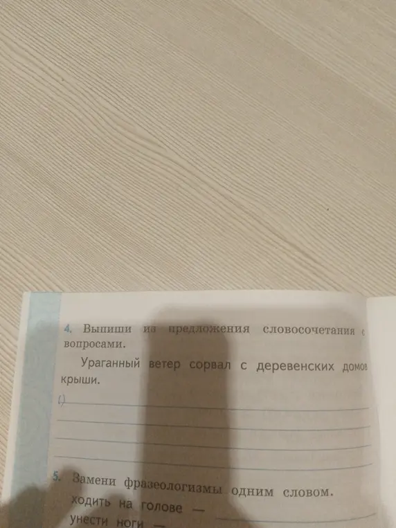 Можешь ли ты выписать из предложения словосочетания с вопросами и заменить фразеологизмы одним словом?