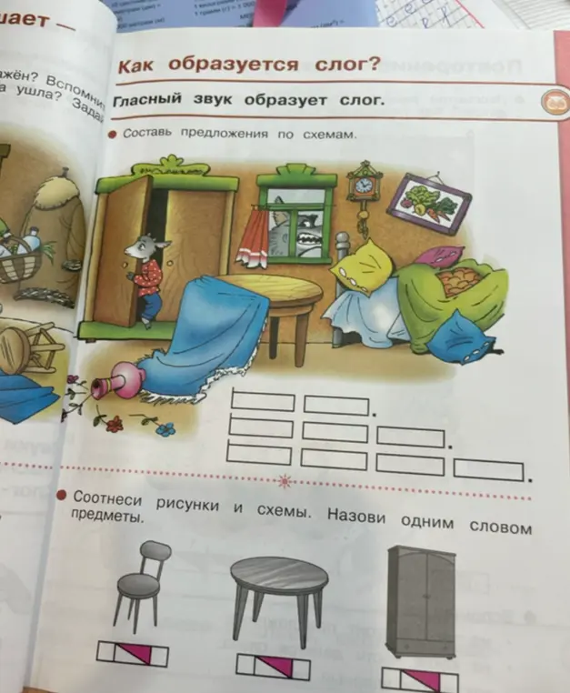 Составь предложения по схемам.