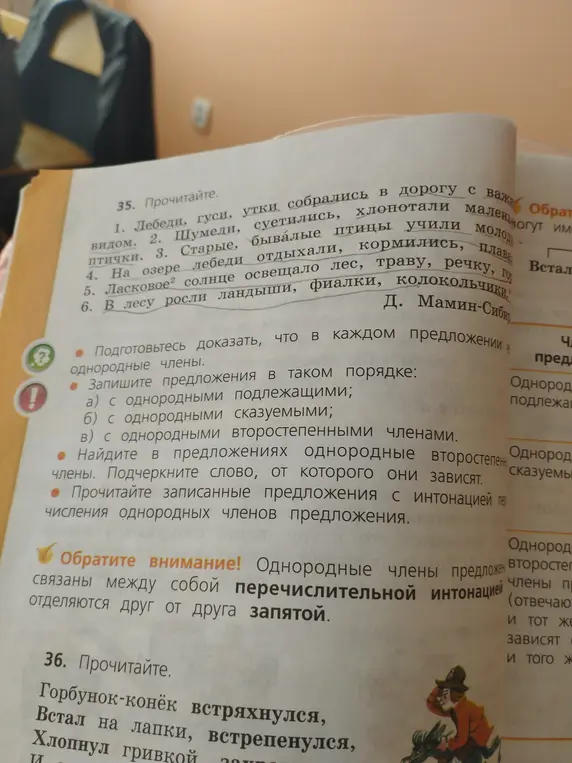 Объясни, как подготовиться к доказательству, что в каждом предложении есть однородные члены.