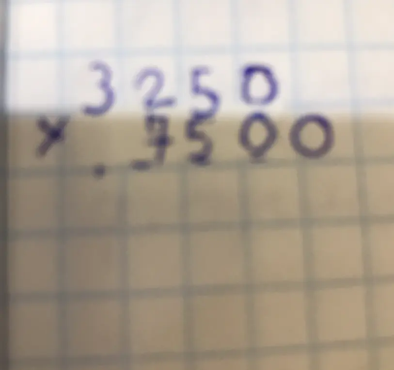 Помоги мне решить пример на умножение в столбик 3250 * 0.75