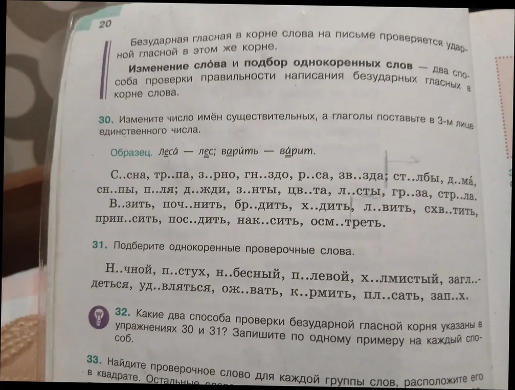 Выполни упражнения 30, 31, 32, 33
