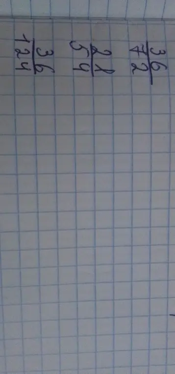 Выполни деление 36 на 124
