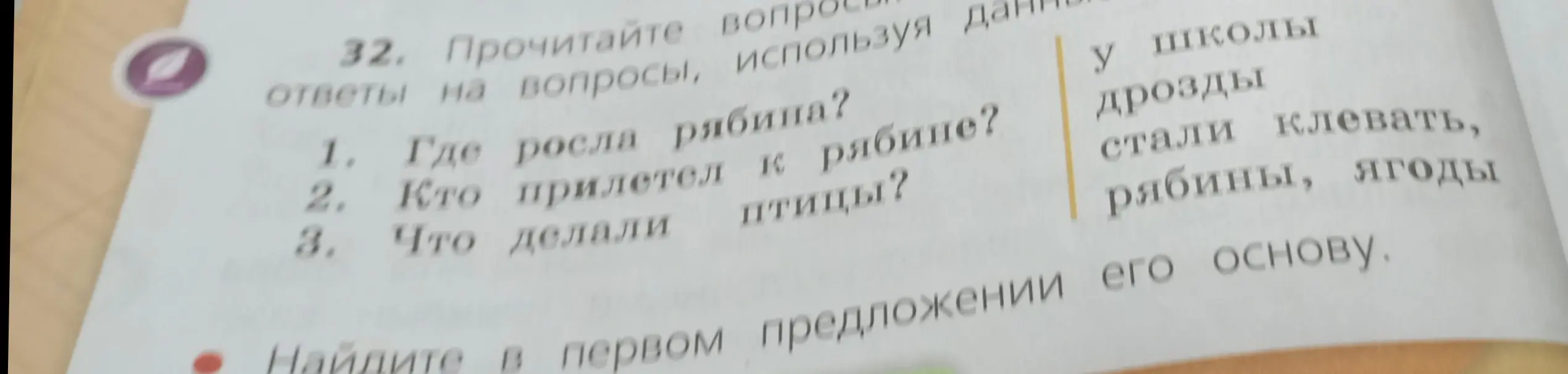 Ответь на вопросы: Где росла рябина?