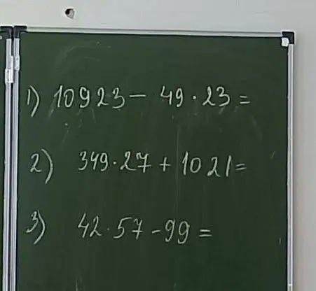 Вычисли значения выражений: 1) 10923 - 49 * 23