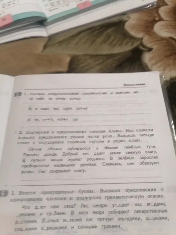 Составь вопросительные предложения и запиши их, используя слова: идёт, на улице, дождь.