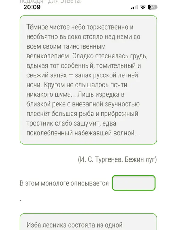 Ты просишь меня сказать, что описывается в данном монологе из произведения Тургенева "Бежин луг"