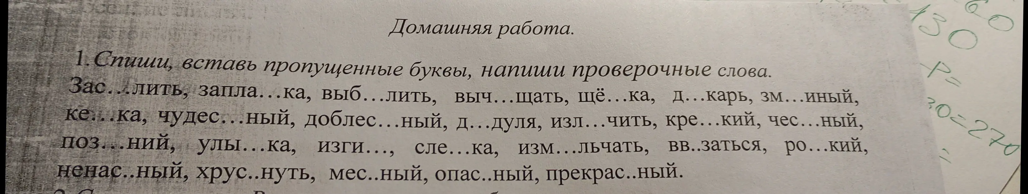 Вставь пропущенные буквы и напиши проверочные слова в задании про засолить, заплатка и т.д.