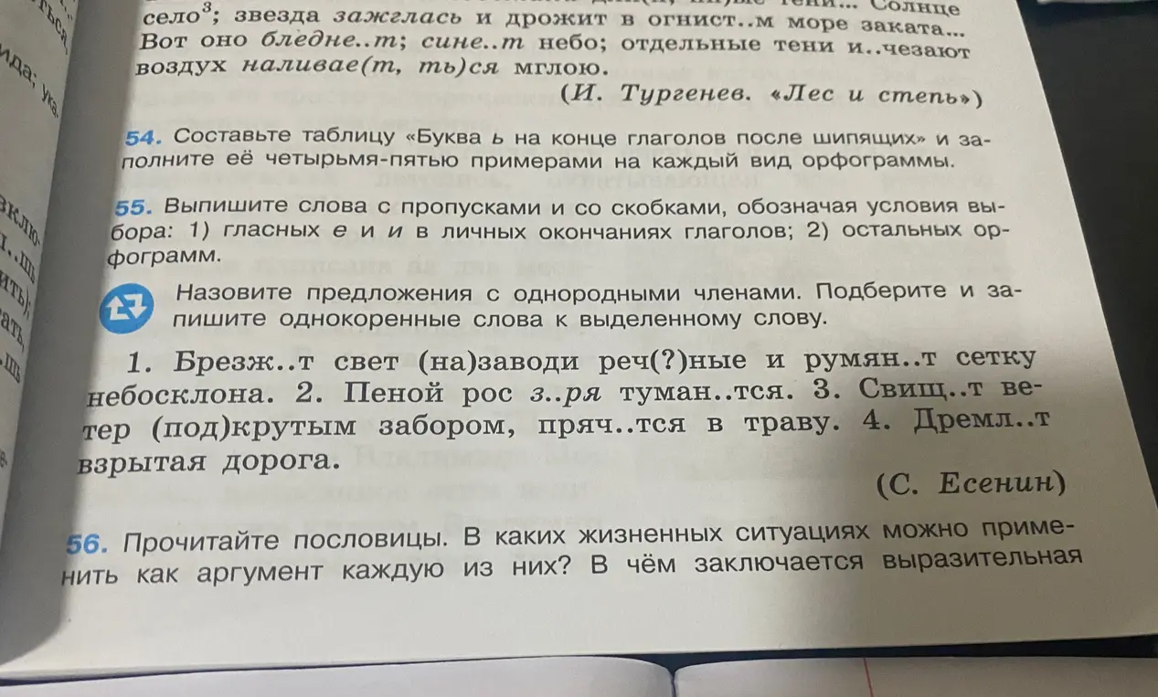 Выполни упражнения 55 и 56