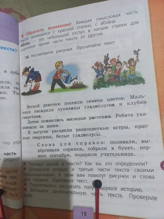 Сколько частей в тексте? Как ты это определил?