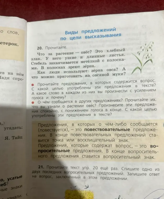 Спиши одно из двух последних вопросительных предложений и запиши ответ на вопрос, заключённый в этом предложении.