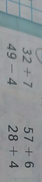 Реши пример 32 + 7