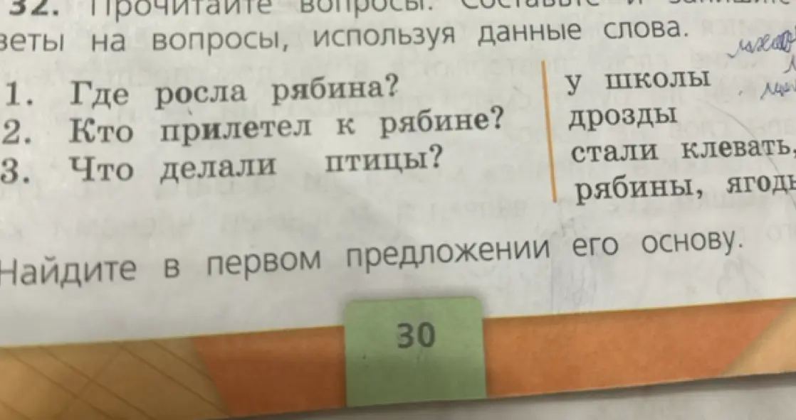 Ответь на вопросы: Где росла рябина?