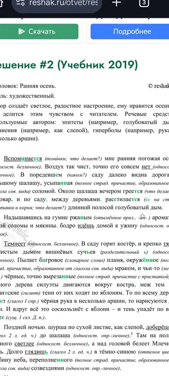 Выдели грамматические основы в тексте