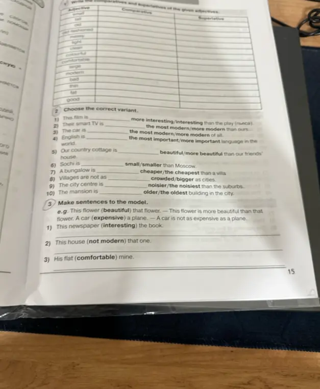 Выполни упражнения: выбери правильный вариант и составь предложения по образцу