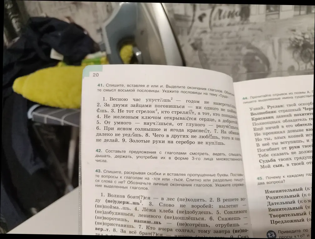 Помоги мне выполнить упражнения 41, 42, 43 и 44