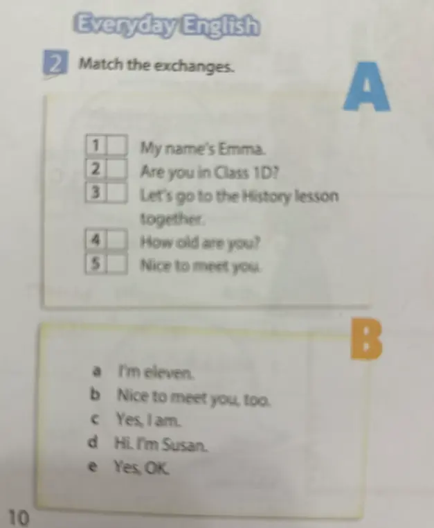 Помоги сопоставить фразы из Everyday English
