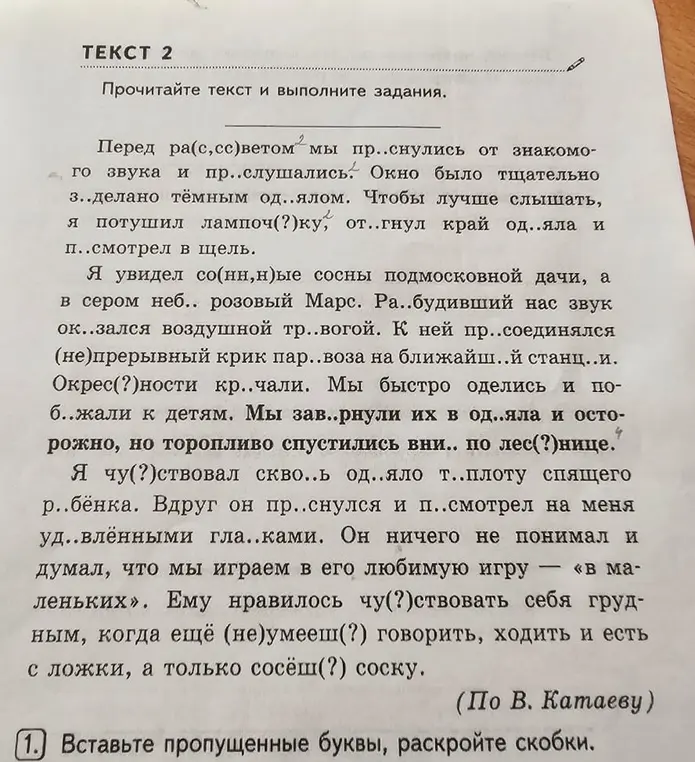 Вставь пропущенные буквы, раскрой скобки.