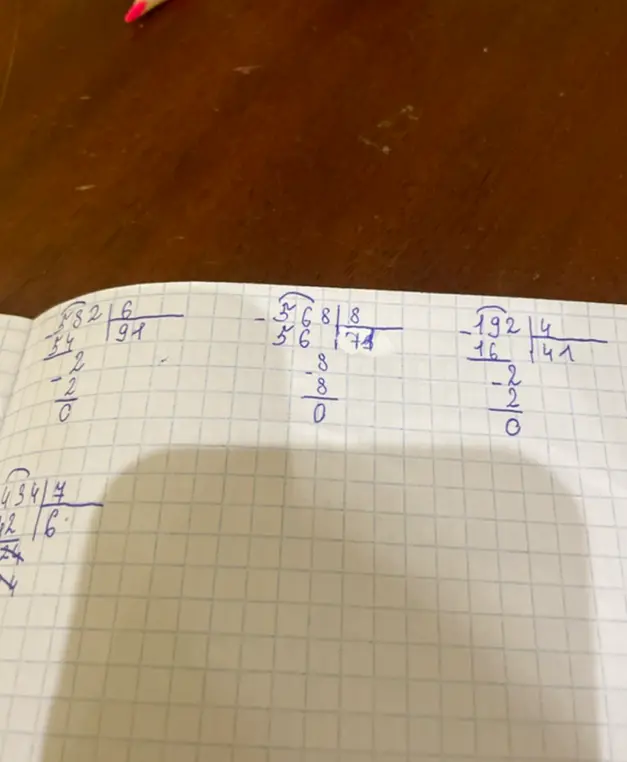 Ты просишь проверить деление столбиком в примерах на фото.