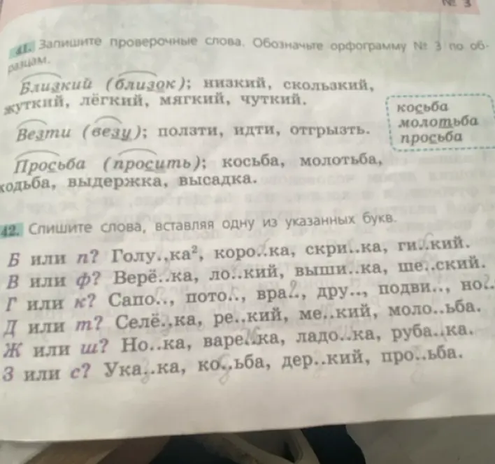 Помоги мне вставить буквы в слова в упражнении 42 на странице 23 учебника русского языка за 5 класс
