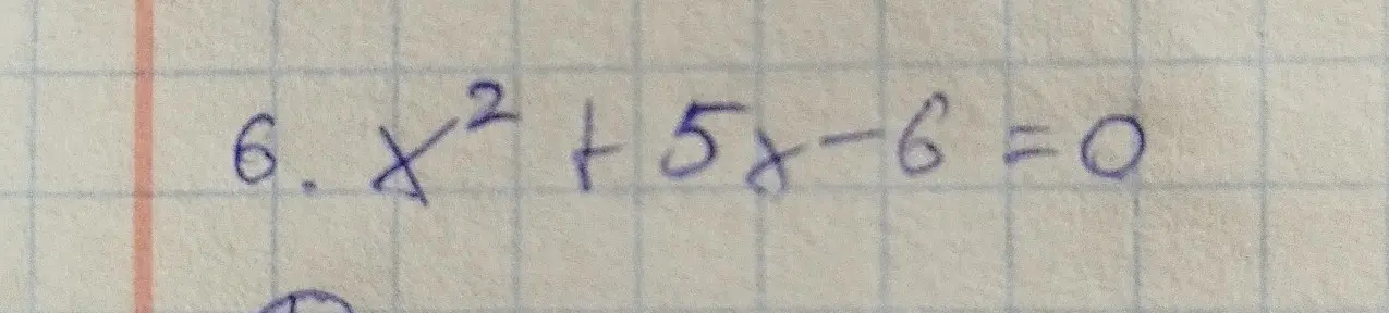 Помоги мне найти корни уравнения x² + 5x - 6 = 0