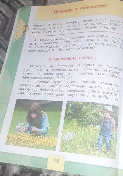 Какие правила поведения необходимо соблюдать в природе, чтобы не причинять ей вреда?