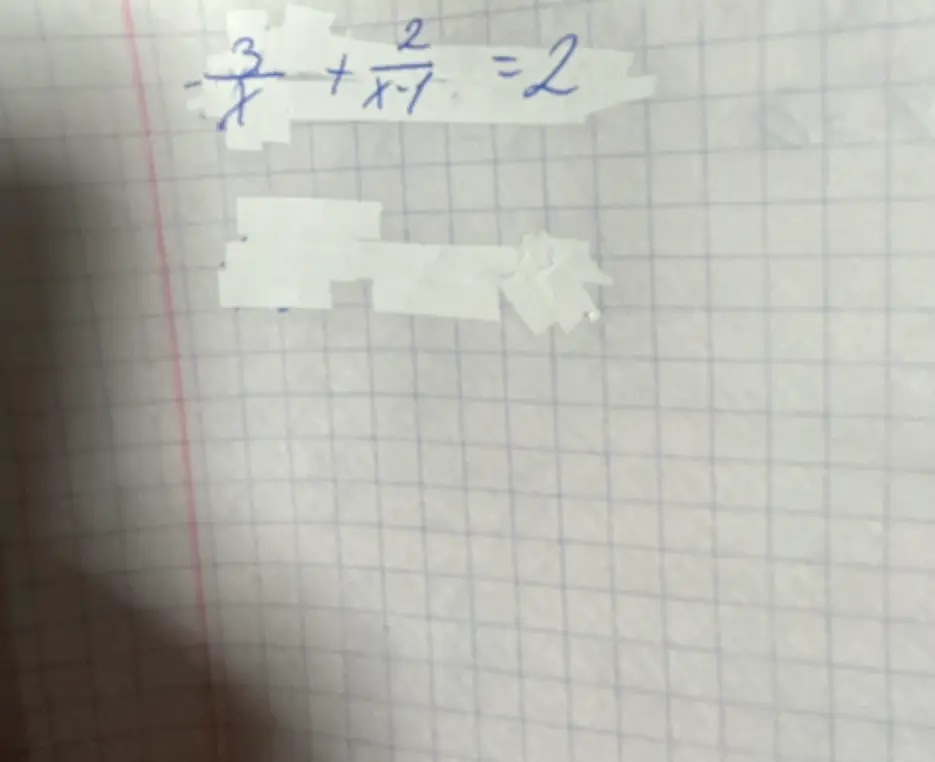 Реши уравнение -3/x + 2/(x-1) = 2