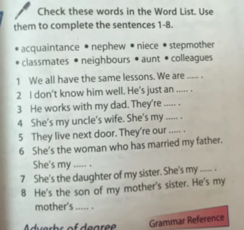 Заполни предложения, используя слова из списка: We all have the same lessons. We are...