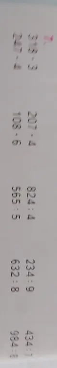 Ты просишь меня решить столбиком примеры: 318-3, 207-4, 824:4, 234:9, 434-7, 247-4, 108-6, 565:5, 632:8, 984-8