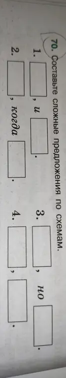 Составь сложные предложения по схемам.