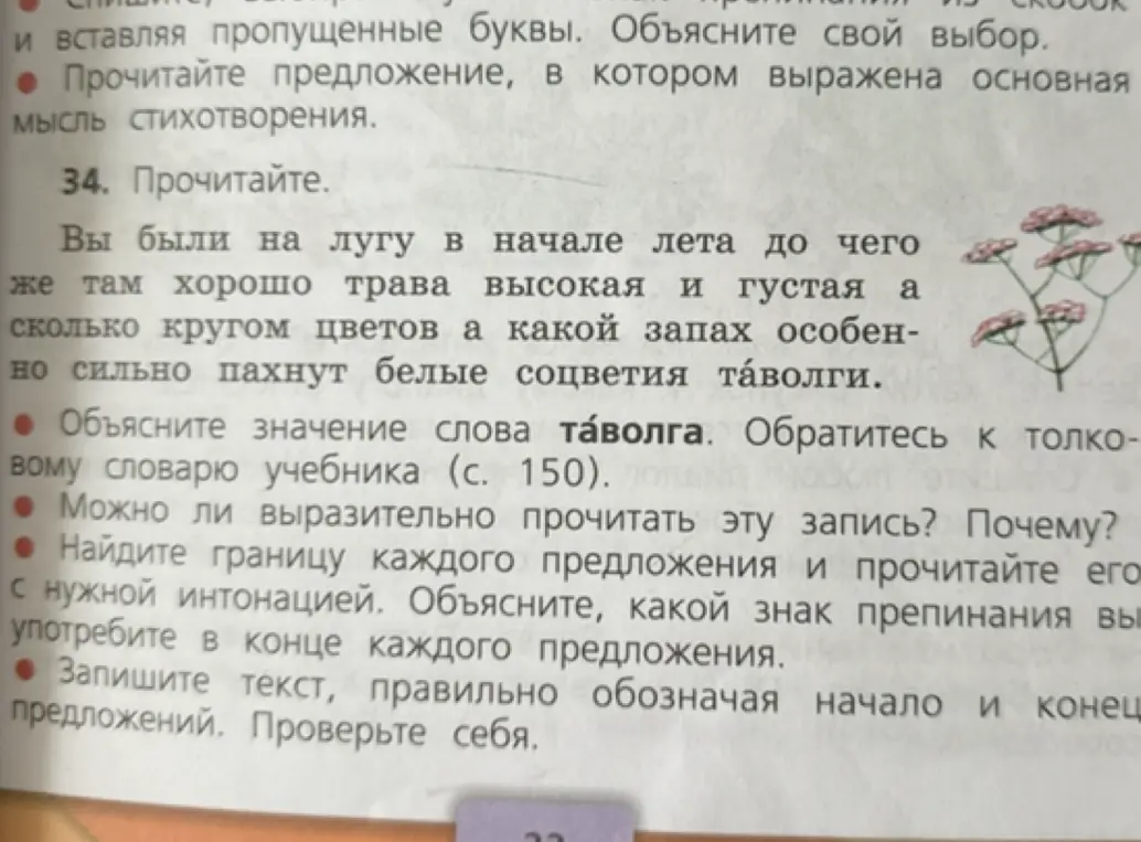 Можешь ли ты выразительно прочитать эту запись? Как найти границу каждого предложения и какой знак препинания употребить в конце каждого предложения? Как записать текст, правильно обозначая начало и конец предложений?