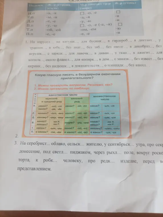 Определи, какую гласную писать в безударном окончании прилагательного и можно ли проверить вопросом?