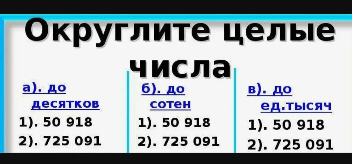 Ты просишь округлить целые числа до десятков, сотен и единиц тысяч