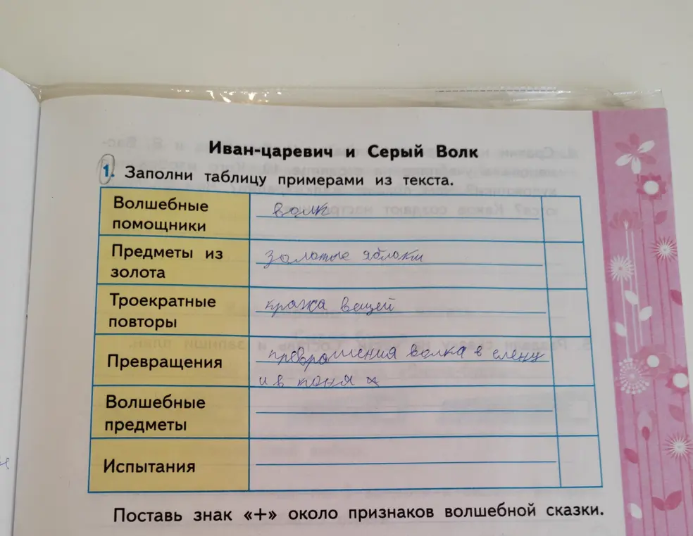 Можешь подсказать, чем можно заполнить пустые ячейки в таблице для упражнения 1?