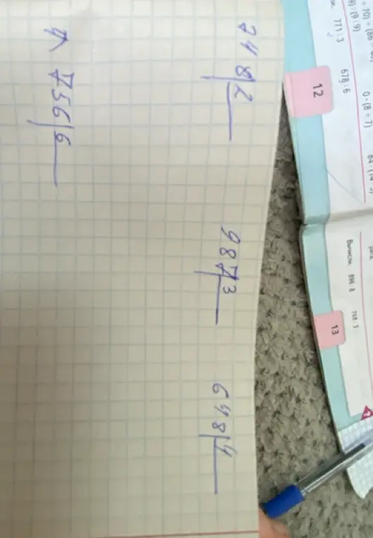 Помоги мне решить примеры на деление столбиком 648 : 4, 987 : 3, 756 : 6