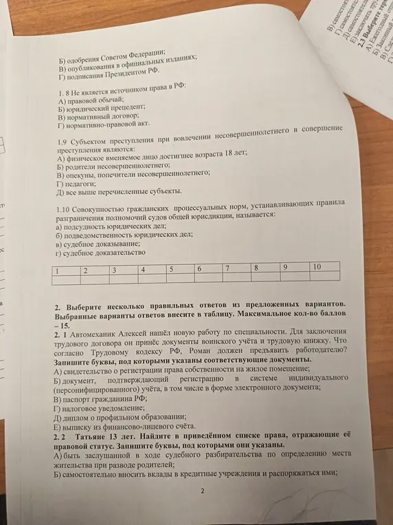 Определи, какие документы Роман должен предъявить работодателю согласно Трудовому кодексу РФ и какие права, отражающие её правовой статус, есть у Татьяны в 13 лет.