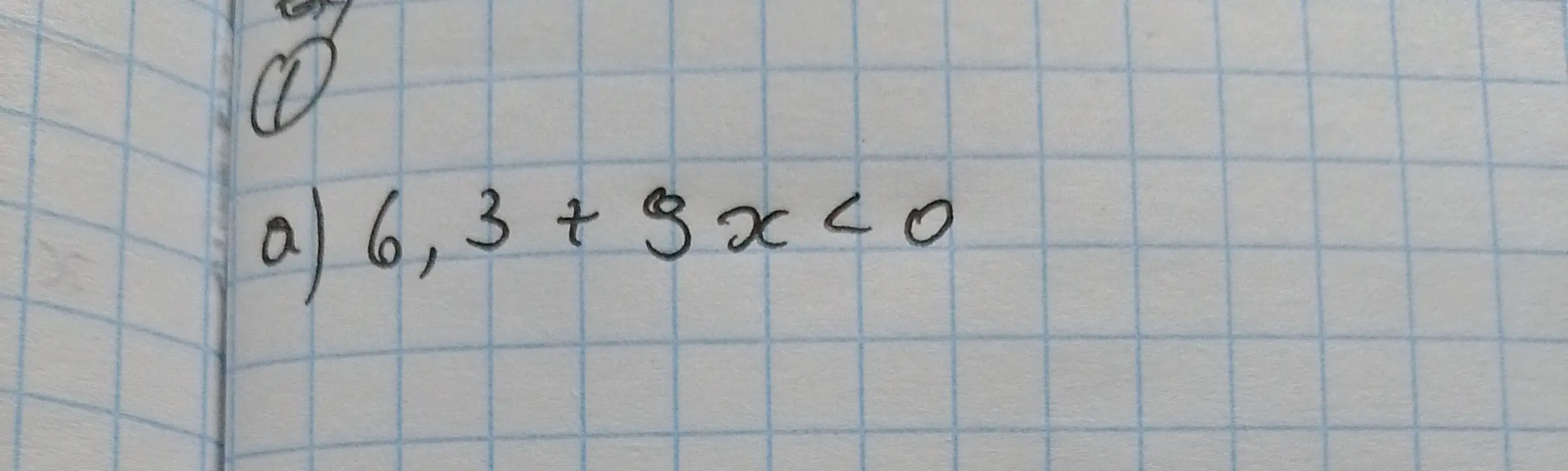Реши неравенство 6,3 + 9x < 0