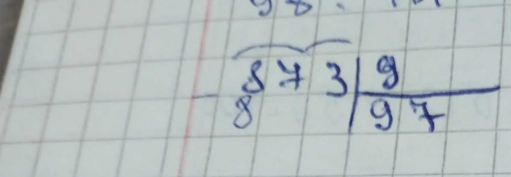 Покажи деление столбиком числа 87 на 9