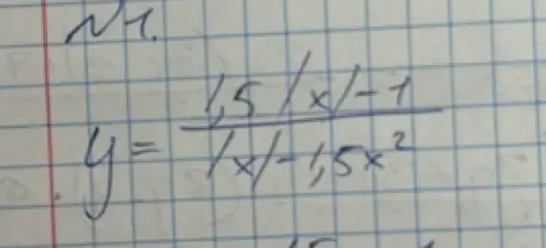 Мне нужно решить график функции y = (1,5x - 1) / (x - 1,5x²)