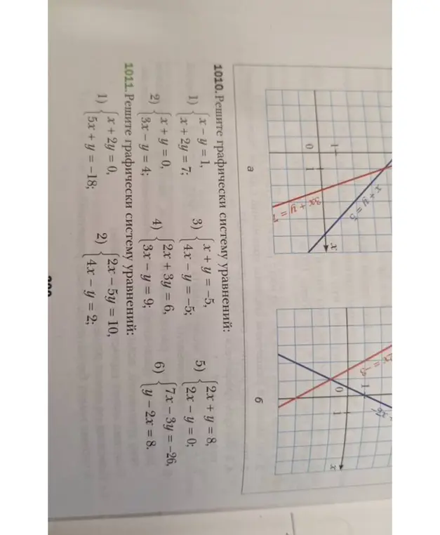 Реши графически систему уравнений: x - y = 1, x + 2y = 7