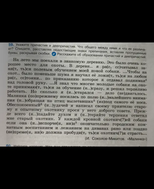 Укажи причастия и деепричастия в тексте