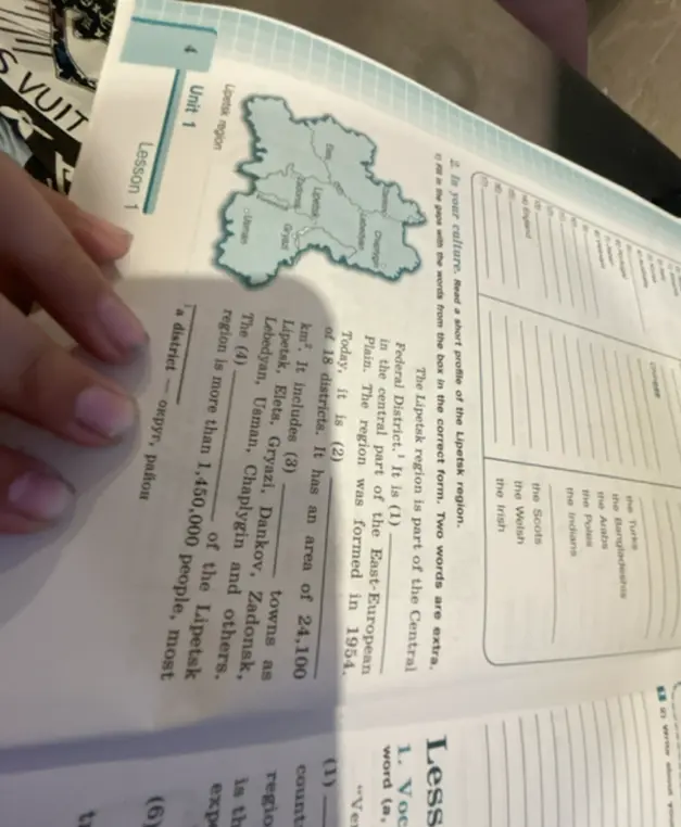 Заполни пропуски словами из рамки в правильной форме: The Lipetsk region is part of the Central Federal District. It is (1)