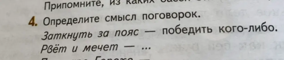 Объясни смысл поговорки 'Рвёт и мечет'