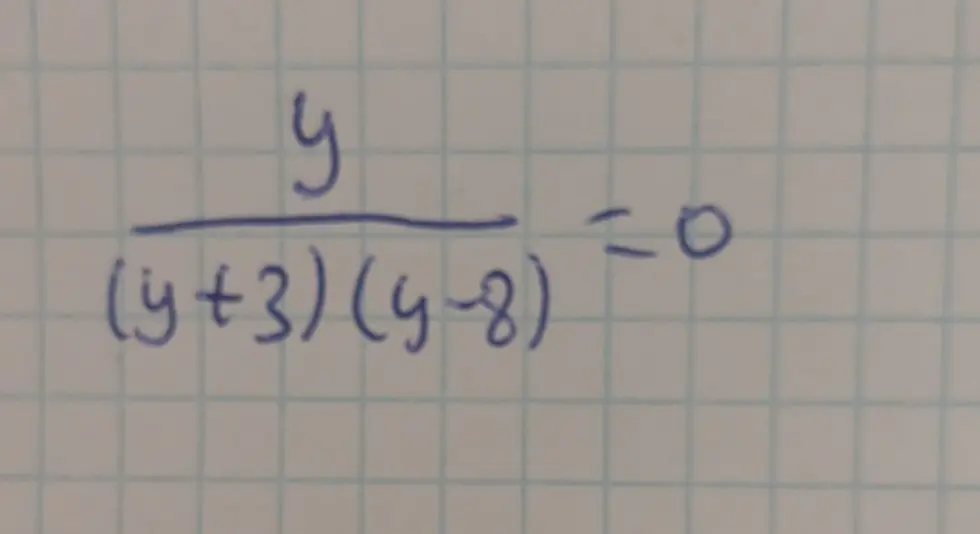 Помоги мне решить уравнение y/(y+3)(y-8) = 0