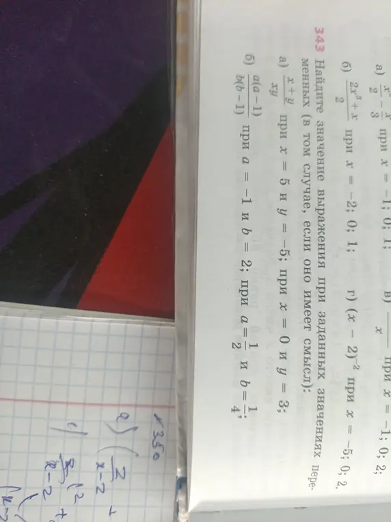 Мне нужно найти значение выражения (x+y)/(xy) при x = 5 и y = -5.