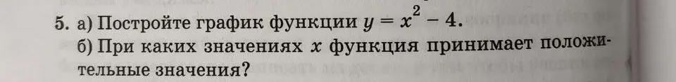 Построй график функции y = x²-4