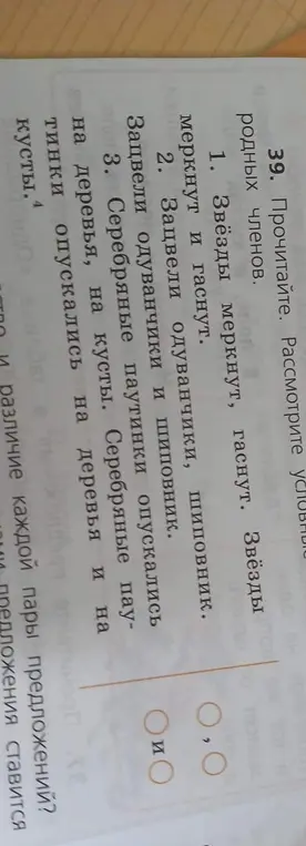 Определи различие между каждой парой предложений в упражнении 39