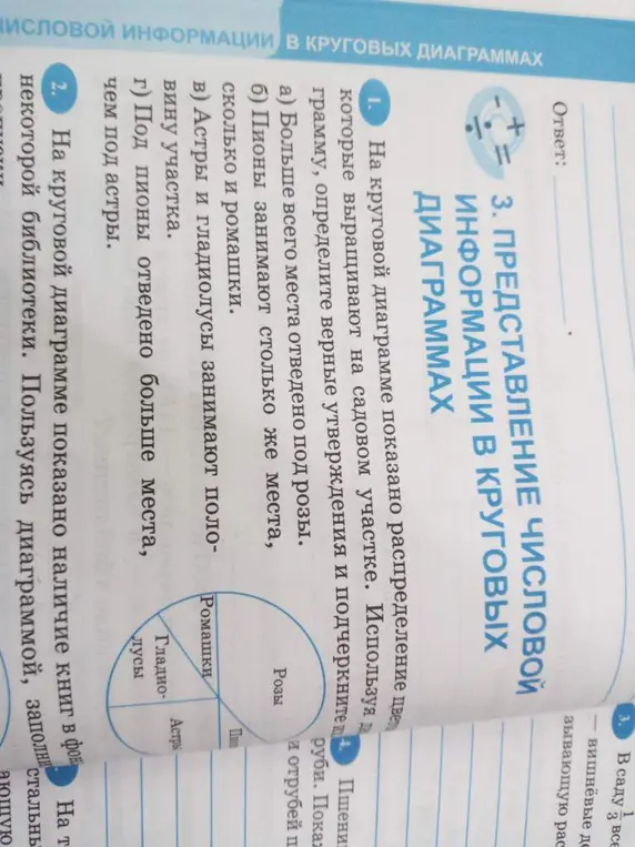 Определи верные утверждения на круговой диаграмме.