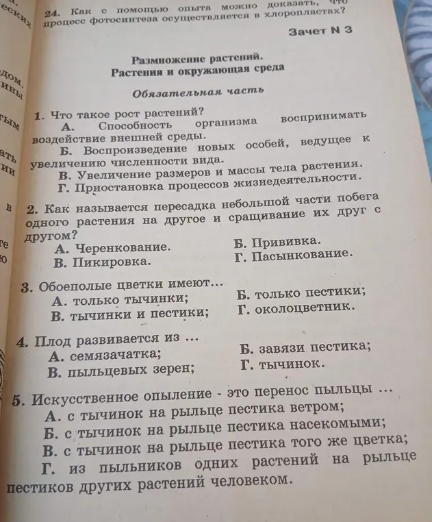 Ответь на вопросы по размножению растений